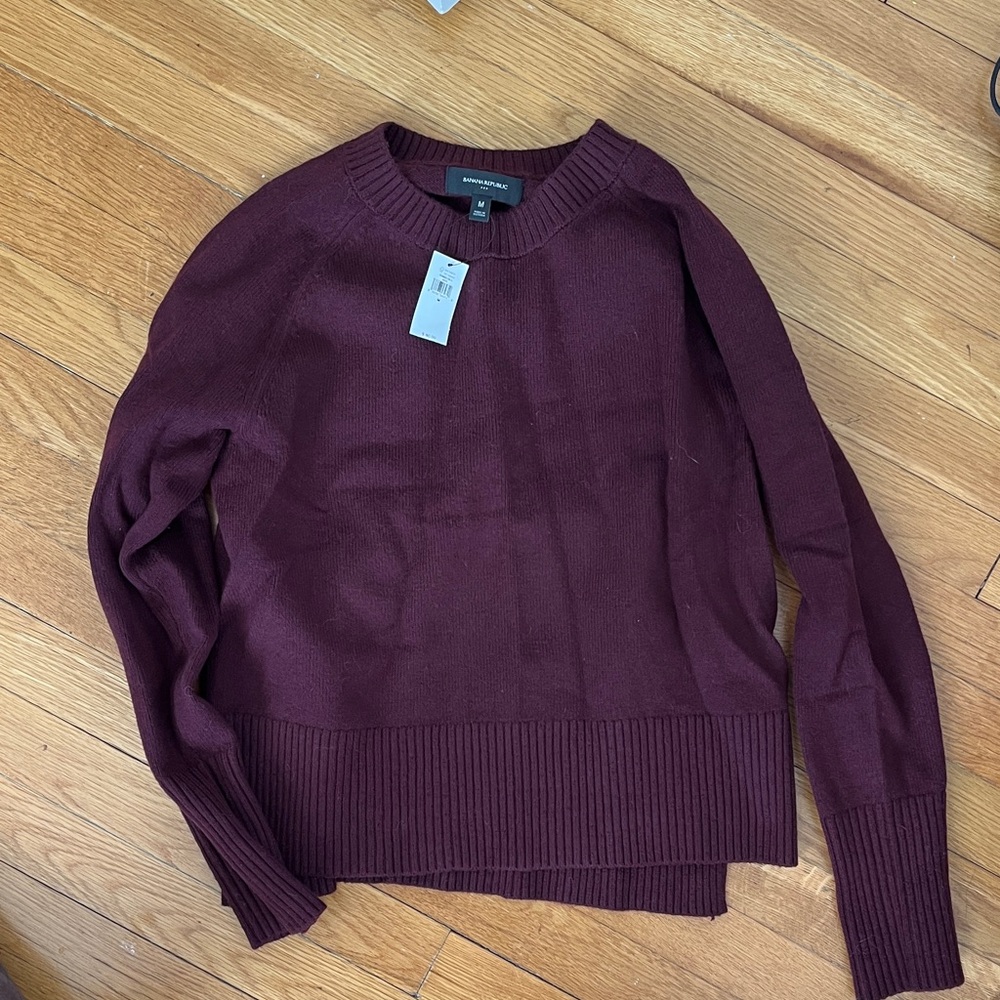 Banana Republic Deep Burgundy Crew Neck Sweater